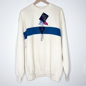 Vintage 90s Nick Faldo Pringle Sports Golf Sweatshirt Cream Crewneck Large NWT